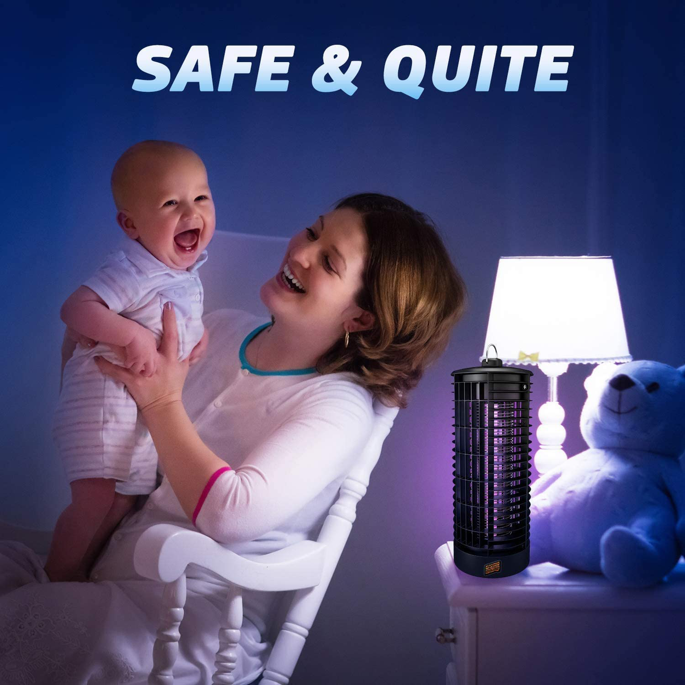 Bug Zapper Indoor and Outdoor - Insects Killer - Fly Trap Outdoor Patio - Insect Killer Zapper - Mosquito Trap - Insect Zapper - Mosquito Attractant Trap - Fly Zapper - Bug Zapper Table Top (Black)