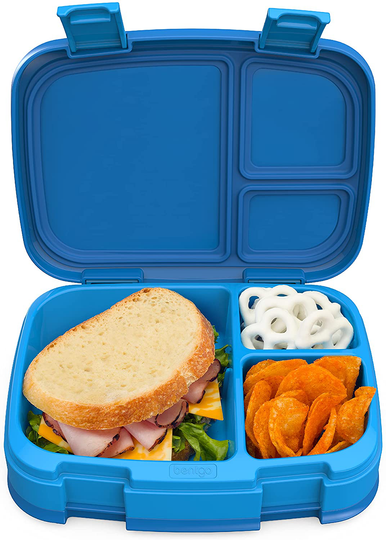 Bentgo Fresh – Leak-Proof, Versatile 4-Compartment Bento-Style Lunch Box with Removable Divider, Portion-Controlled Meals for Teens and Adults On-The-Go – BPA-Free, Food-Safe Materials (Blue)