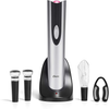 Oster 4-in-1 Wine Savoring Experience with Cordless Electric Wine Opener | Wine Kit with Rechargeable Wine Bottle Opener, Wine Pourer, Vacuum Wine Stoppers, and Foil Cutter, Black