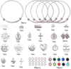 DIY 6PCS Expandable Wire Charm Bracelet Jewelry Making Starter Kit Include 2.6inch Blank Adjustable Bangle