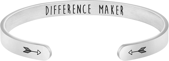 Joycuff Inspirational Bracelets for Women Mom Personalized Gift for Her Engraved Mantra Cuff Bangle Crown Birthday Jewelry