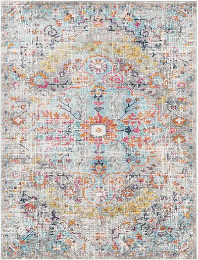 Artistic Weavers Odelia Vintage Bohemian Area Rug, 4' Square, Orange/Navy