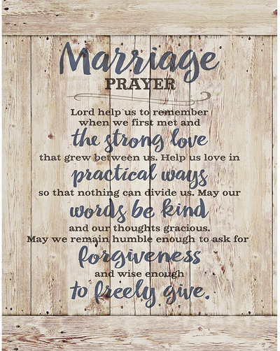 Marriage Prayer Wood Plaque Inspiring Quote 5.5x12 - Classy Vertical Frame Wall Hanging Decoration | Lord, Help us to Remember When we First met | Christian Family Religious Home Decor Saying