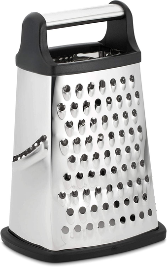 Spring Chef Professional Box Grater, Stainless Steel with 4 Sides, Best for Parmesan Cheese, Vegetables, Ginger, XL Size, Gray
