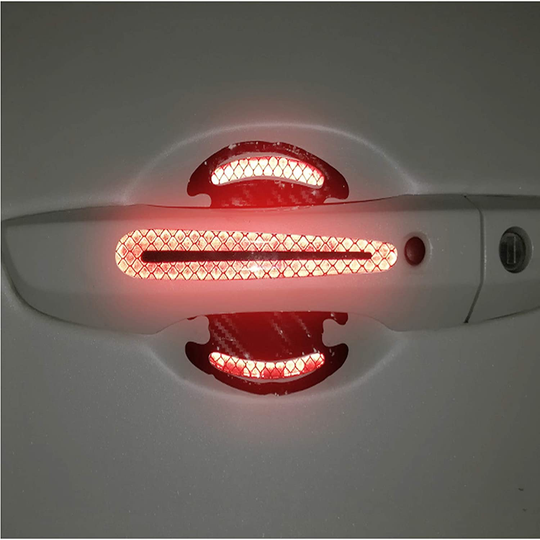 Car Outer Wrist Door Handle Reflective Stickers Universal Safety Reflective Warning Scratch Resistant Stickers 8PCS