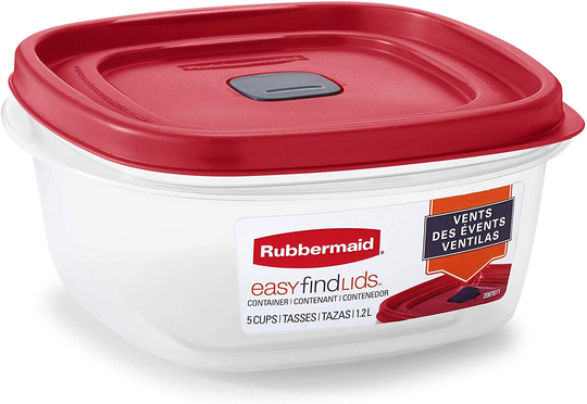 Rubbermaid Easy Find Lids 5-Cup Food Storage and Organization Container, Racer Red