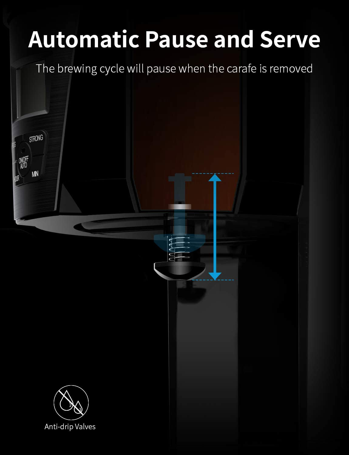 SHARDOR Drip Coffee Maker, 12 Cup Programmable Brew Coffee Machine 3.0, Automatic Start and Shut Off, Brew Strength Control, Warming Plate, Glass Carafe, 60oz, Black