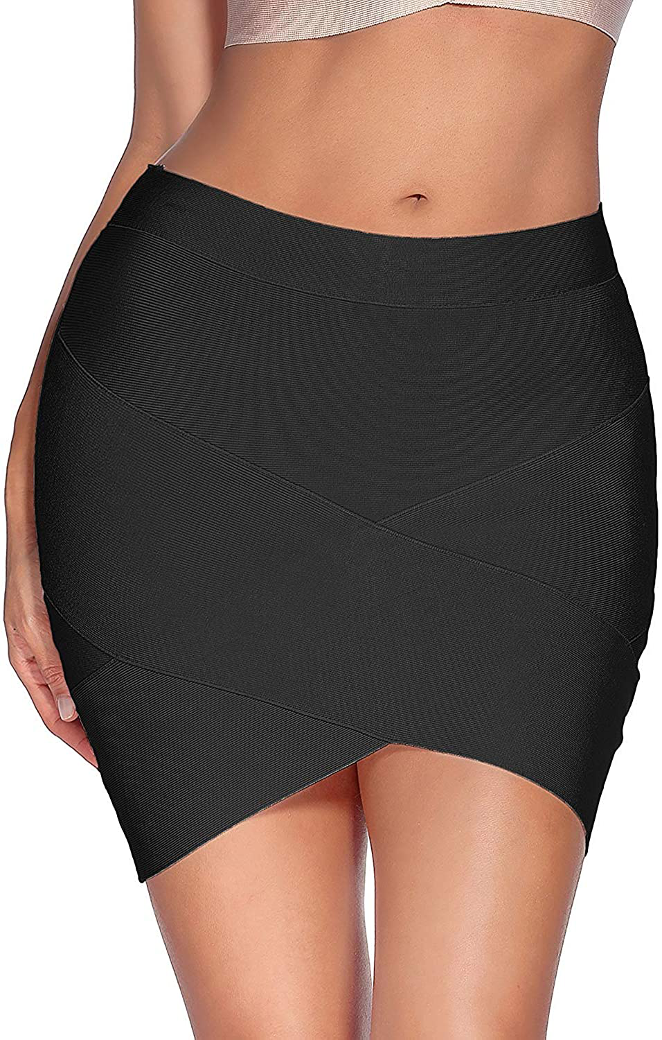 meilun Women's Rayon Bandage Bodycon Mini Skirt