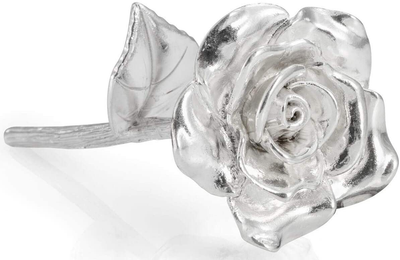 BESZONE Tin Rose 10th for Her - Gifts Made of Tin for 10 Year Wedding Anniversary, Solid 100% Pure Casted Tin Everlasting Rose Aluminum Gift for Wife Tenth Tin