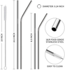 Hiware 12-Pack Black Stainless Steel Straws Reusable with Case - Metal Drinking Straws for 30oz and 20oz Tumblers Yeti Dishwasher Safe, 2 Cleaning Brushes Included