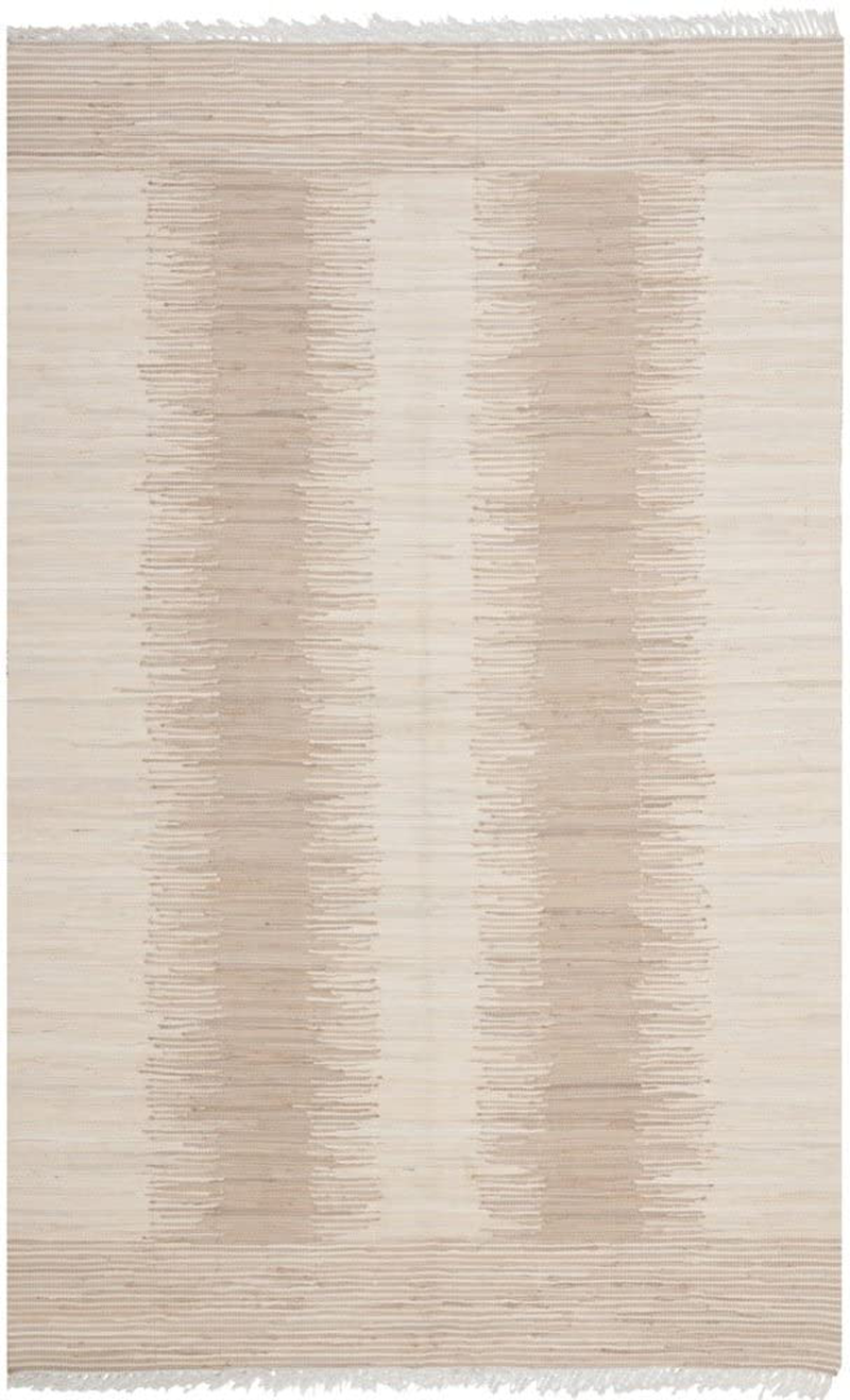 Safavieh Montauk Collection MTK752A Handmade Fringe Cotton Area Rug, 3' x 5', Beige