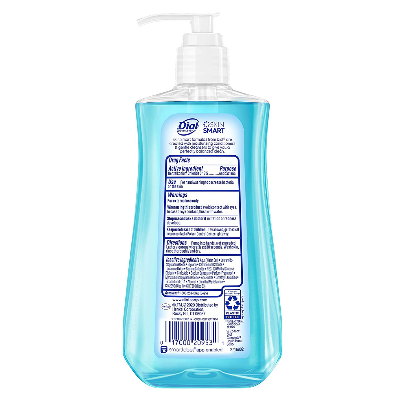 Dial Antibacterial Liquid Hand Soap, Spring Water, 11 Ounce (Pack of 4)