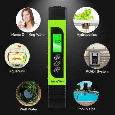 Digital TDS-Meter, Accurate and Reliable, HoneForest TDS, EC & Temp Meter 3 in 1, 0-9990ppm, Ideal Water-Tester-PPM-Meter(Green)