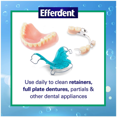 Efferdent Anti-Bacterial Denture Cleanser Tablets, Mint, 90 Count