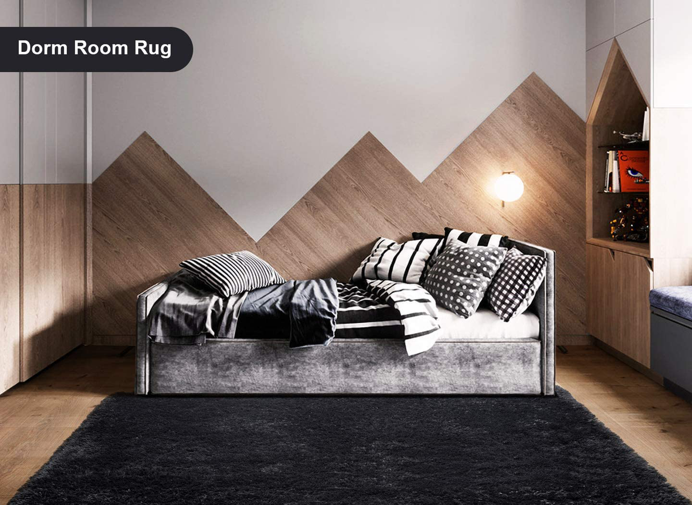 Merelax Soft Modern Indoor Large Shaggy Rug for Bedroom Livingroom Dorm Kids Room Home Decorative, Non-Slip Plush Fluffy Furry Fur Area Rugs Comfy Nursery Accent Floor Carpet 5x8 Feet, Pink