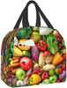 PrelerDIY Vegetables Lunch Box - Insulated Lunch Bags for Women/Men 3D Style Reusable Lunch Tote Bags, Perfect for Office/Camping/Hiking/Picnic/Beach/Travel