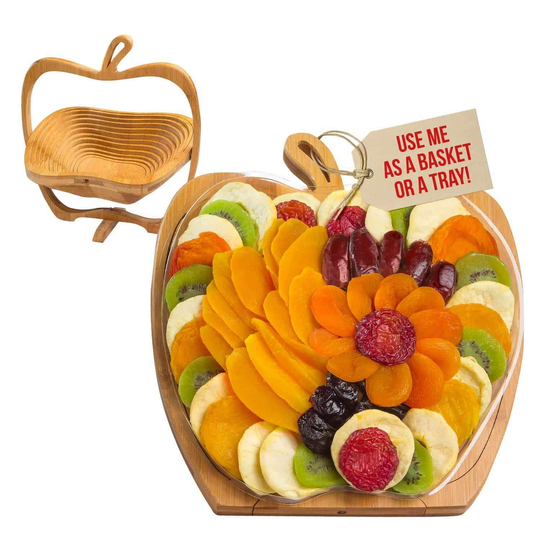 Dried Fruit Gift Basket – Healthy Gourmet Snack Box - Holiday Food Tray - Variety Snacks - Great for Birthday, Sympathy, Thanksgiving, Mother’s and Father’s Day, Christmas, or Corporate Tray - Bonnie & Pop