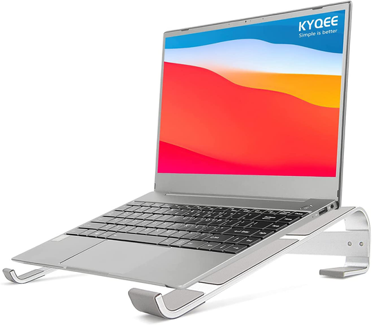 Laptop Riser for Desk, KYQEE Laptop Stand, Ergonomic Aluminum Computer Stand for Laptop, Ventilated Notebook Stand Compatible with MacBook Air Pro, Dell XPS, HP, More 11-17.3 Inches Work from Home