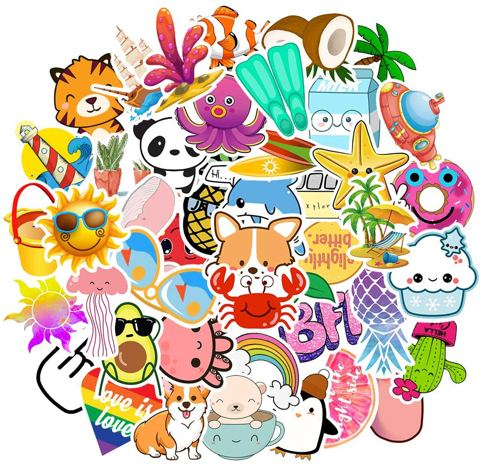 Vanson Stickers for Hydro Flask, 100 pcs Pack Cute Aesthetic Vinyl Stickers for Hydroflask Water Bottles Laptop Computer Skateboard, Waterproof Decal Stickers for Kids Women Adults, Teen Girl Gifts
