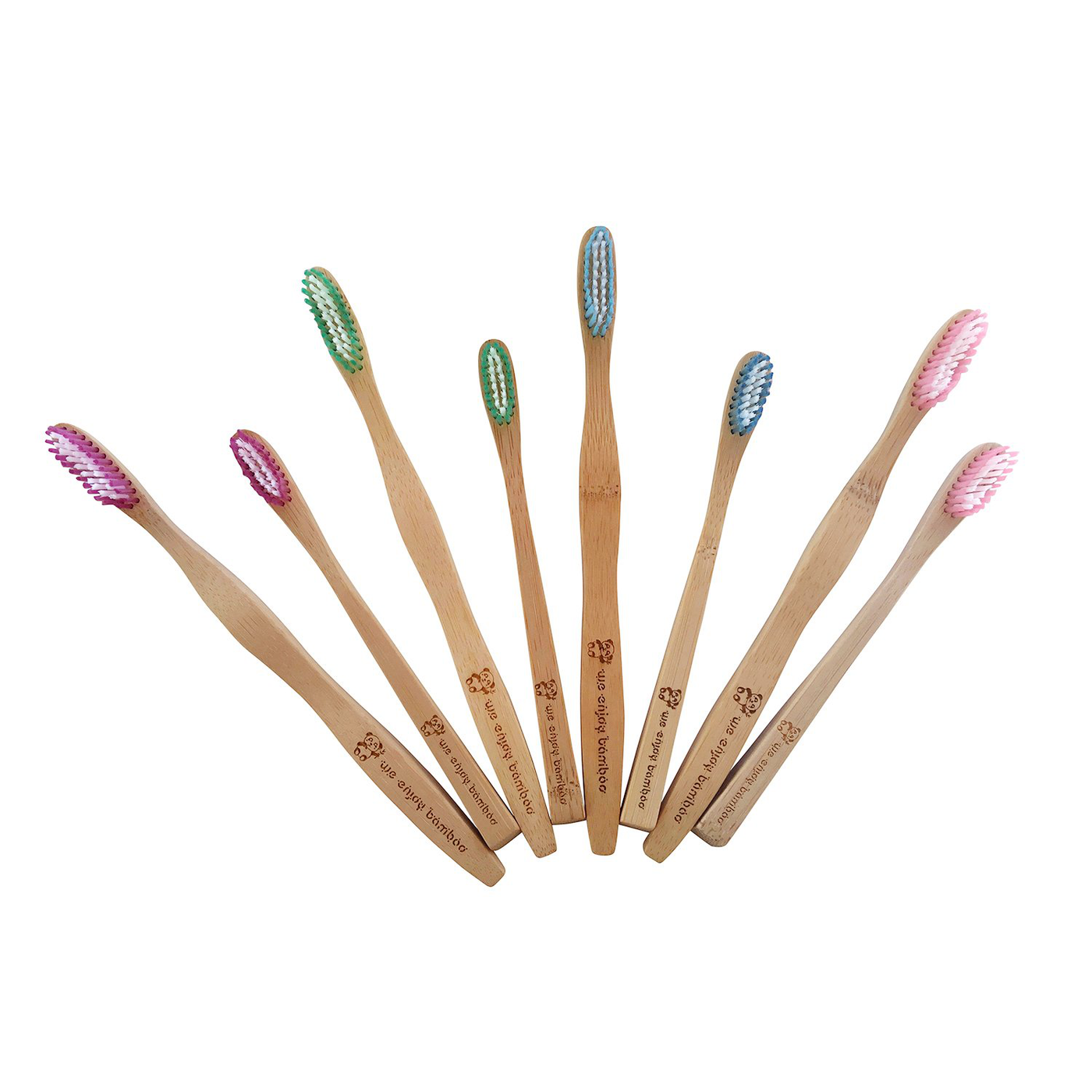 Natural Organic Eco Friendly Bamboo Toothbrush Adult Soft Nylon Bristles, BPA Free, 100% Plastic Free & Biodegradable Handles & Packaging, Responsible Dental Care, 4-Pack