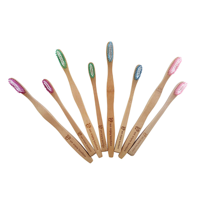 Natural Organic Eco Friendly Bamboo Toothbrush Adult Soft Nylon Bristles, BPA Free, 100% Plastic Free & Biodegradable Handles & Packaging, Responsible Dental Care, 4-Pack