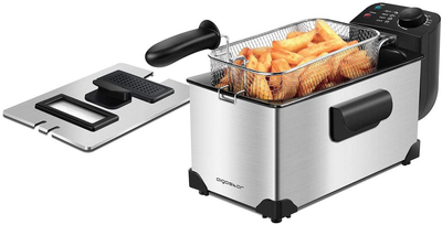 Aigostar Deep Fryer, Electric Deep Fat Fryers with Baskets, 3 Liters Capacity Oil Frying Pot with View Window, ETL Certificated, 1650W Ushas
