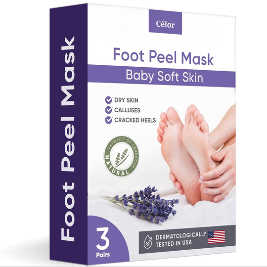 Foot Peel Mask (3 Pairs) - Foot Mask for Baby Feet and Remove Dead Skin - Baby Foot Peel Mask with Lavender and Aloe Vera Gel for Men and Women Feet Peeling Mask