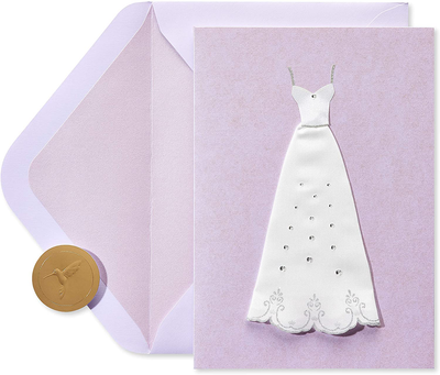 Papyrus Wedding Shower Card for the Bride-to-Be (Handmade Bridal Gown)