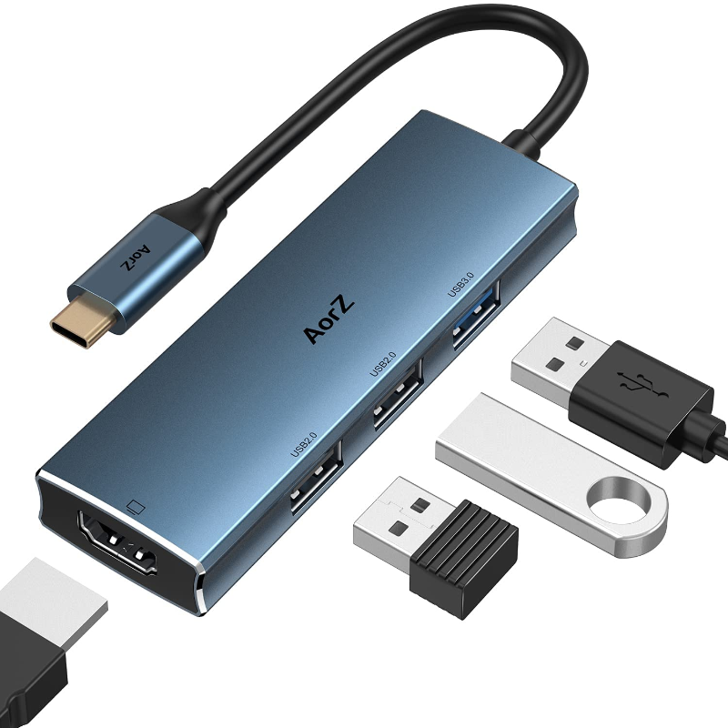 4 in 1 USB C Hub HDMI Adapter with 4K HDMI