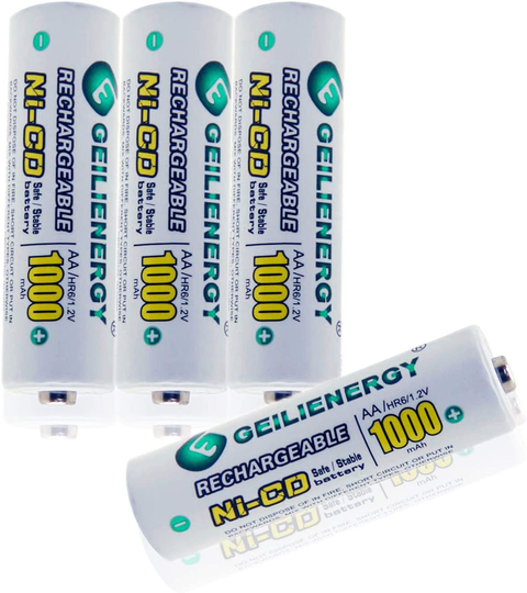 GEILIENERGY Solar Light AA Ni-CD 1000mAh Rechargable Batteries,AA Rechargeable Batteries for Solar Lights Solar Lamp(Pack of 12)