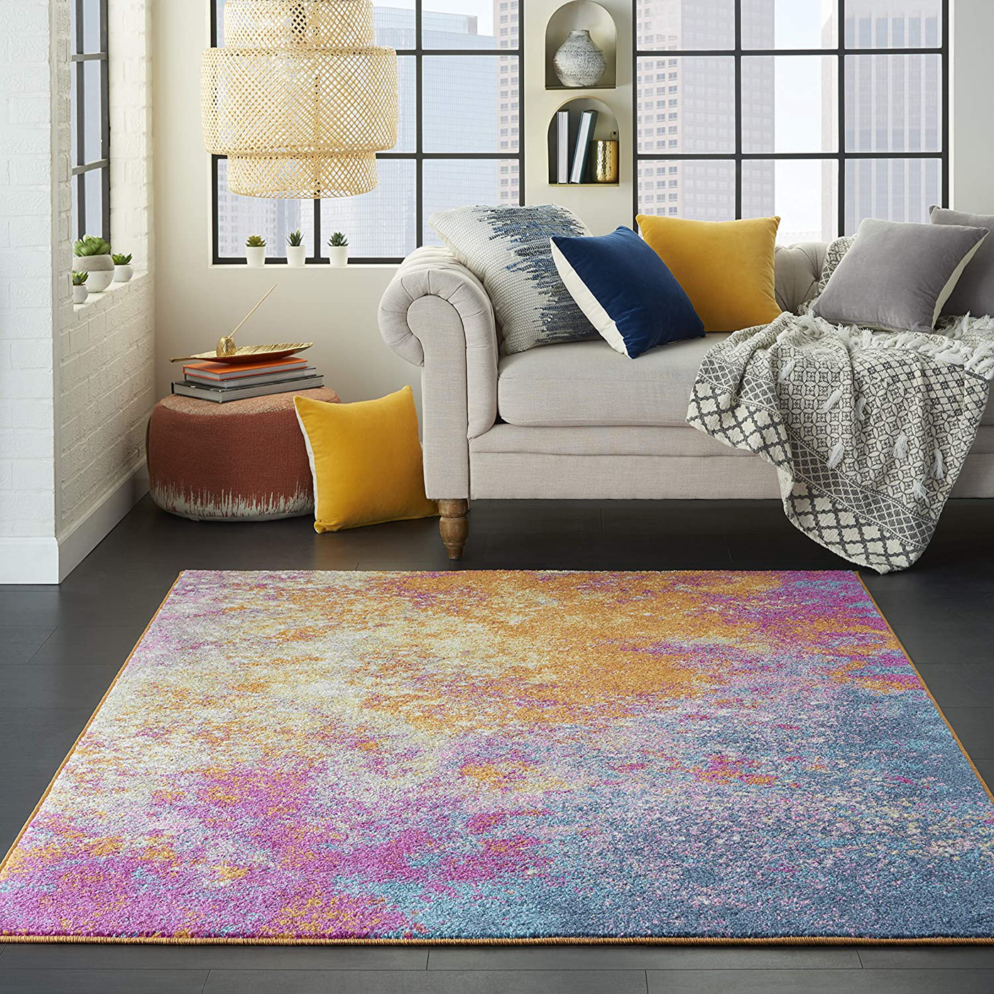 Nourison Passion Bohemian Abstract Sunburst 3'9" x 5'9" Area Rug, (4' x 6')