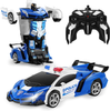 FIGROL Transform RC Car Robot, Remote Control Car Independent 2.4G Robot Deformation RC Car Toy with One Button Transformation & 360 Speed Drifting 1:18 Scale