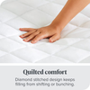 Bare Home Quilted Fitted Mattress Pad (King) - Cooling Mattress Topper - Easily Washable - Elastic Fitted Mattress Cover - Stretch-to-Fit up to 15 Inches Deep (King)