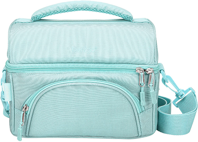 Bentgo Deluxe Lunch Bag - Durable and Insulated Lunch Tote with Zippered Outer Pocket, Internal Mesh Pocket, Padded and Adjustable Straps, & 2-Way Zippers - Fits All Bentgo Lunch Boxes (Coastal Aqua)