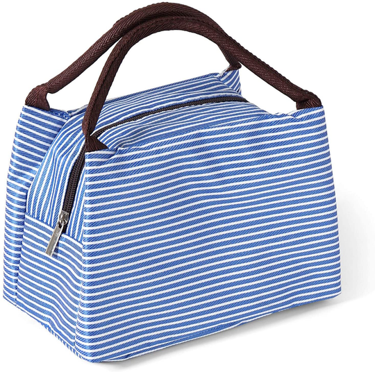 Lunch Bag Tote - Insulated Waterproof Work Containers for Men and Women - Stylish Canvas Food Organizer (Black)