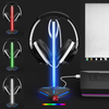 COZOO RGB Headphone Stand with 2 USB2.0 Extension Charging Port Extender Cord,Headset Stand Holder for Gamer Desktop Table Game Earphone Accessories