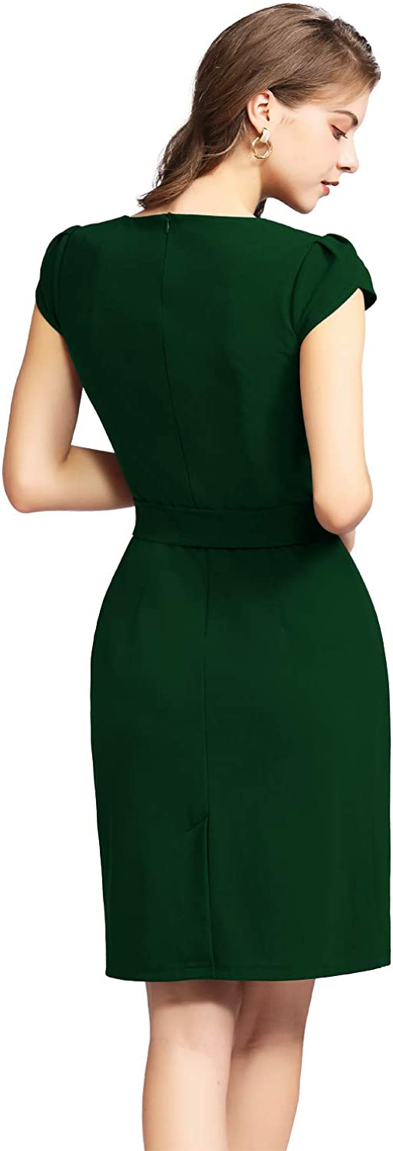 Dressystar Women's Retro 1950s Style Casual Dress Wrap Business Cocktail Formal Pencil Dress