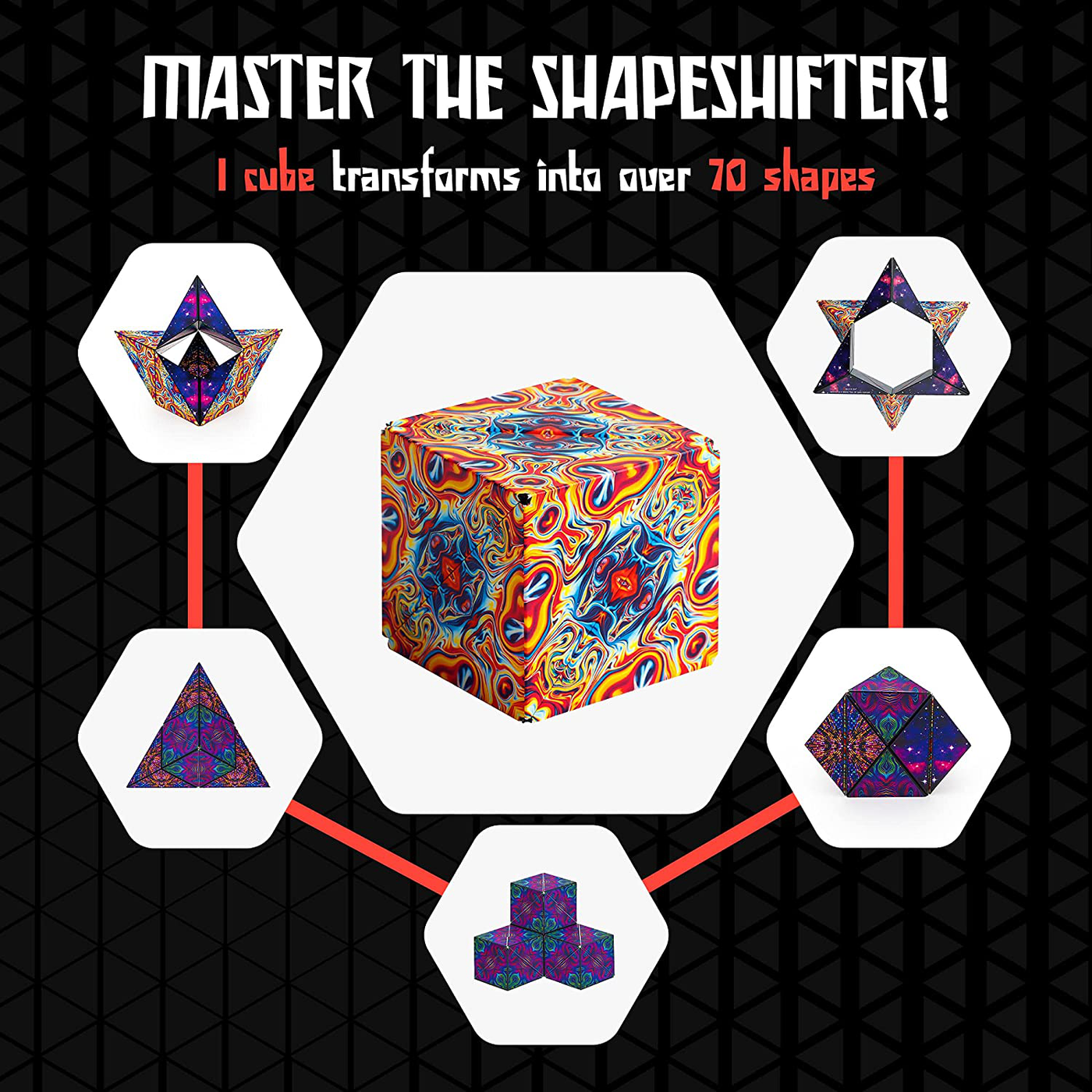 SHASHIBO Shape Shifting Box - Award-Winning, Patented Fidget Cube w/ 36 Rare Earth Magnets - Extraordinary 3D Magic Cube – Fidget Toy Transforms Into Over 70 Shapes (Undersea - Explorer Series)