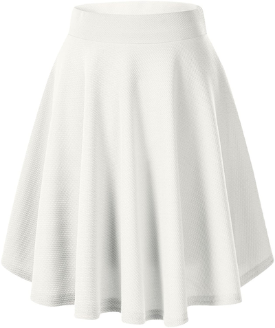 Urban CoCo Women's Basic Versatile Stretchy Flared Casual Mini Skater Skirt