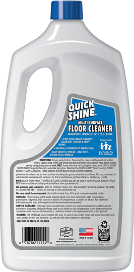 Quick Shine Multi-Surface Luxury Tile Vinyl Floor Cleaner, 64 Fl. Oz, Naturally Powered by Baking Soda for Easy Streak-Free Zero-Residue Cleaning, 64 Fl Oz