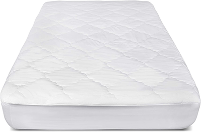 Micropuff Queen Mattress Pad Cover Fitted Quilted - Plush Down Alternative Fiber Fill Breathable Only Quality Fabrics Used Bed Protector - Deep Pocket Stretches up to 18" (Queen Size 60x80)
