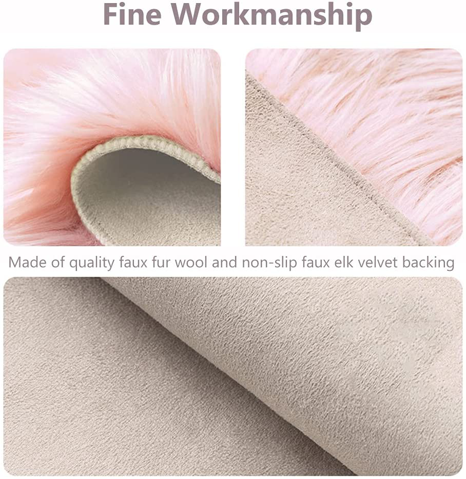 Small Product Photo Background & Luxury Photo Props, 12 Inches Small Square Faux Fur Sheepskin Cushion Fluffy Plush Area Rug, Great for Tabletop Photography, Jewelry, Nail Art, Home Decor (Pink)