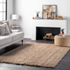 nuLOOM Hand Woven Chunky Natural Jute Farmhouse Area Rug, 3' x 5', Off-white