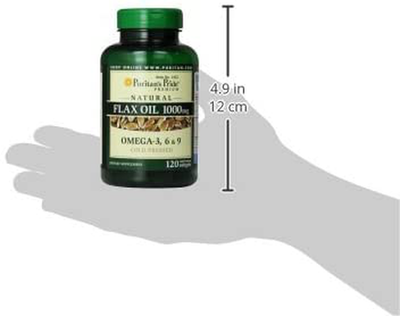 Puritan's Pride Premium Natural Flax Oil 1000 mg Omega-3, 6 & 9 Cold Pressed, 120 Softgels