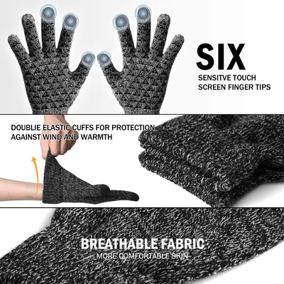 Winter Knit Gloves for,Touchscreen Gloves,Knit Wool,Anti-Slip Silicone Gel