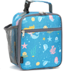 FlowFly Kids Lunch box Insulated Soft Bag Mini Cooler Back to School Thermal Meal Tote Kit for Girls, Boys, Mermaid