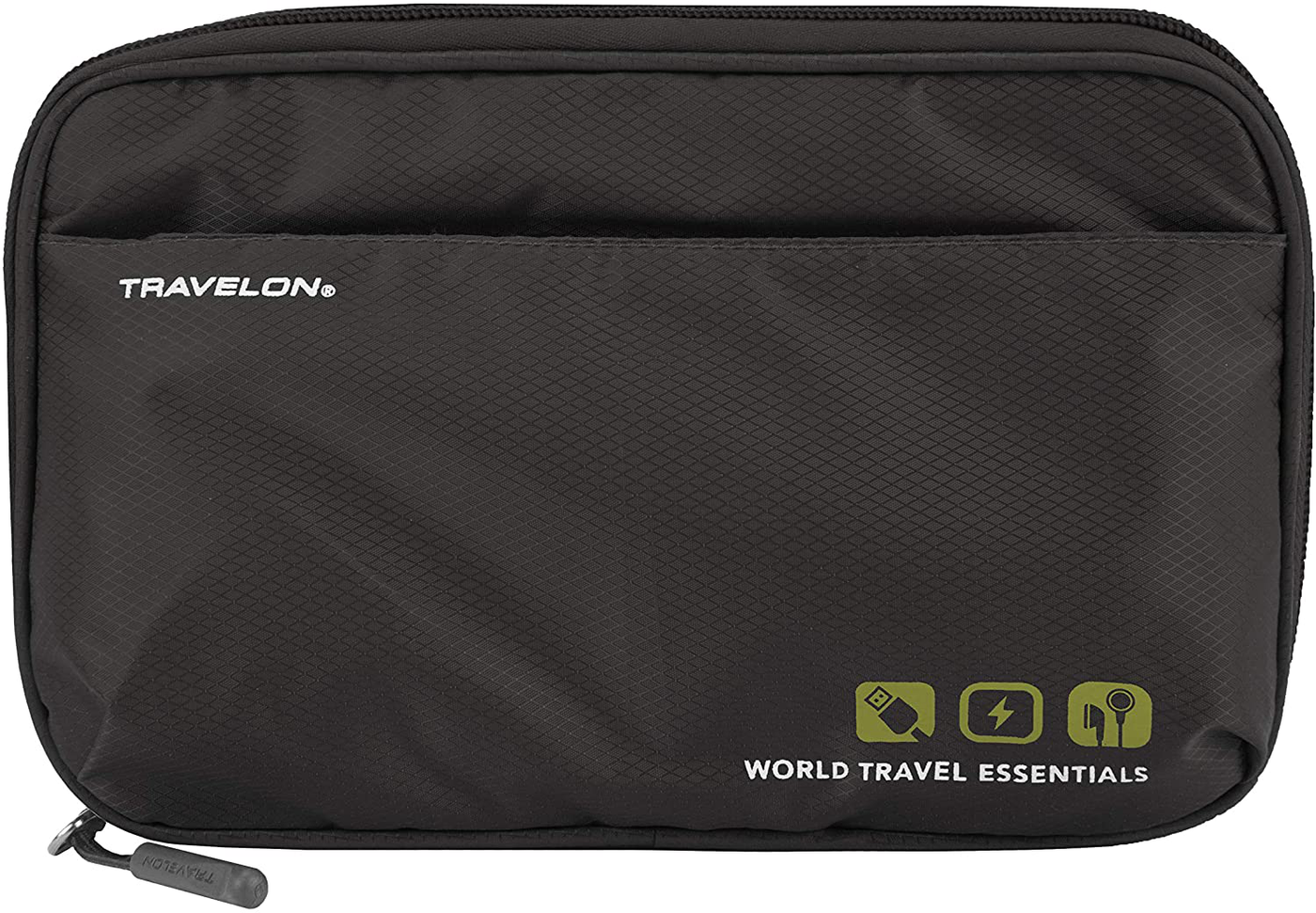 Travelon World Travel Essentials Tech Organizer, Black, One Size