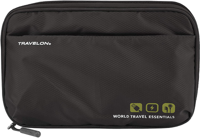 Travelon World Travel Essentials Tech Organizer, Black, One Size