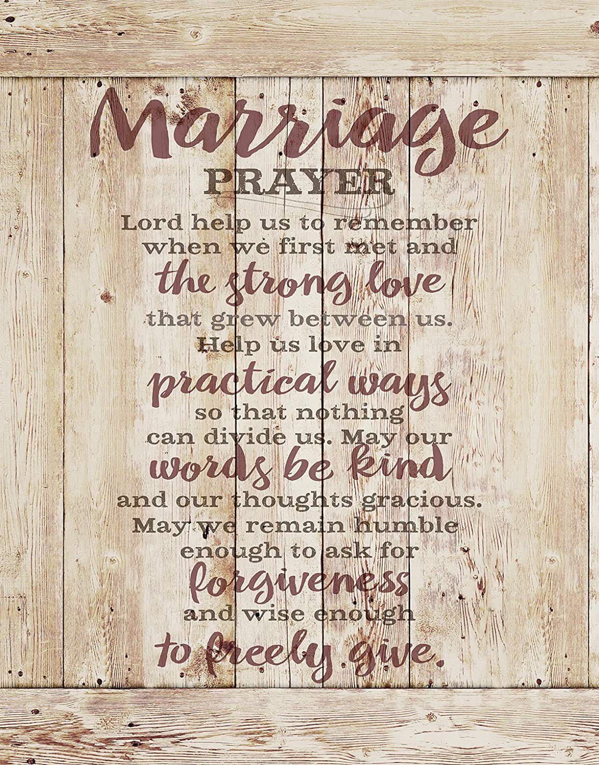 Marriage Prayer Wood Plaque Inspiring Quote 5.5x12 - Classy Vertical Frame Wall Hanging Decoration | Lord, Help us to Remember When we First met | Christian Family Religious Home Decor Saying