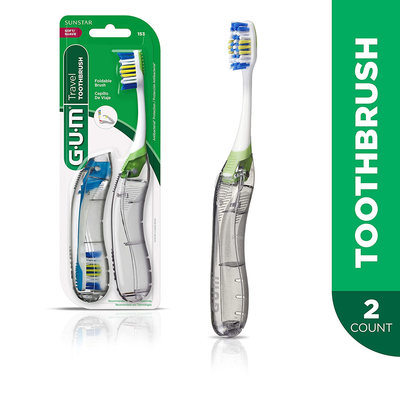 Gum Toothbrush Travel Folding Soft 2ea, 2count